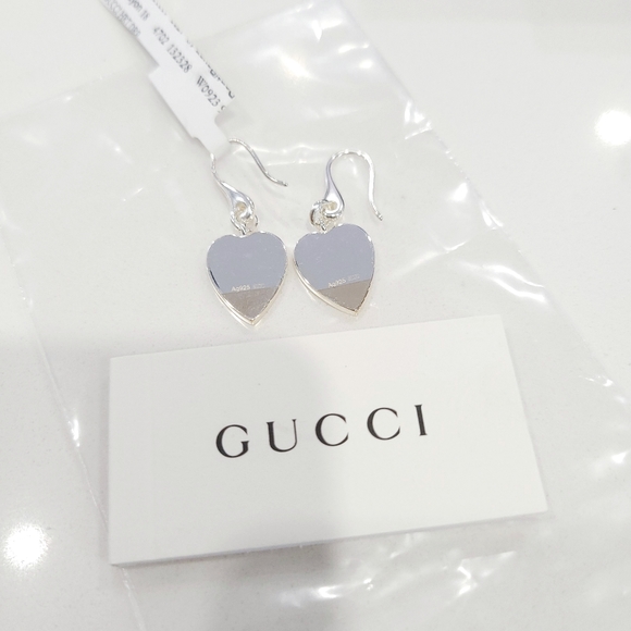 Gucci Silver Heart Dangle Earrings - Picture 3 of 3